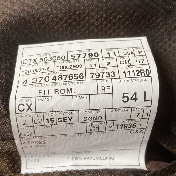 Ermenegildo Zegna Brown Rust Windowpane Check Wool Sport Coat Eu 54 L US 44 L - Picture 8 of 13